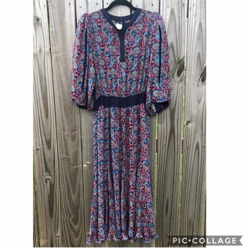 Vintage Diane Freis Paisley Long Sleeve Maxi Dress